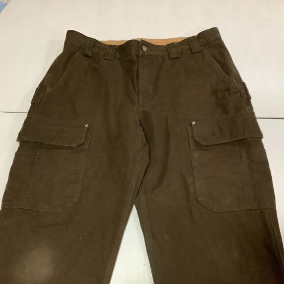 Duluth Trading Co Cargo Canvas Work Pants Brown Size 38x30 - Picture 3 of 9